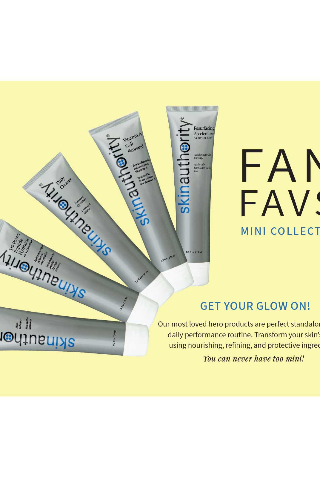 Skin Authority Fan Favs Mini Collection for Daily Skin Routine Front of Kit