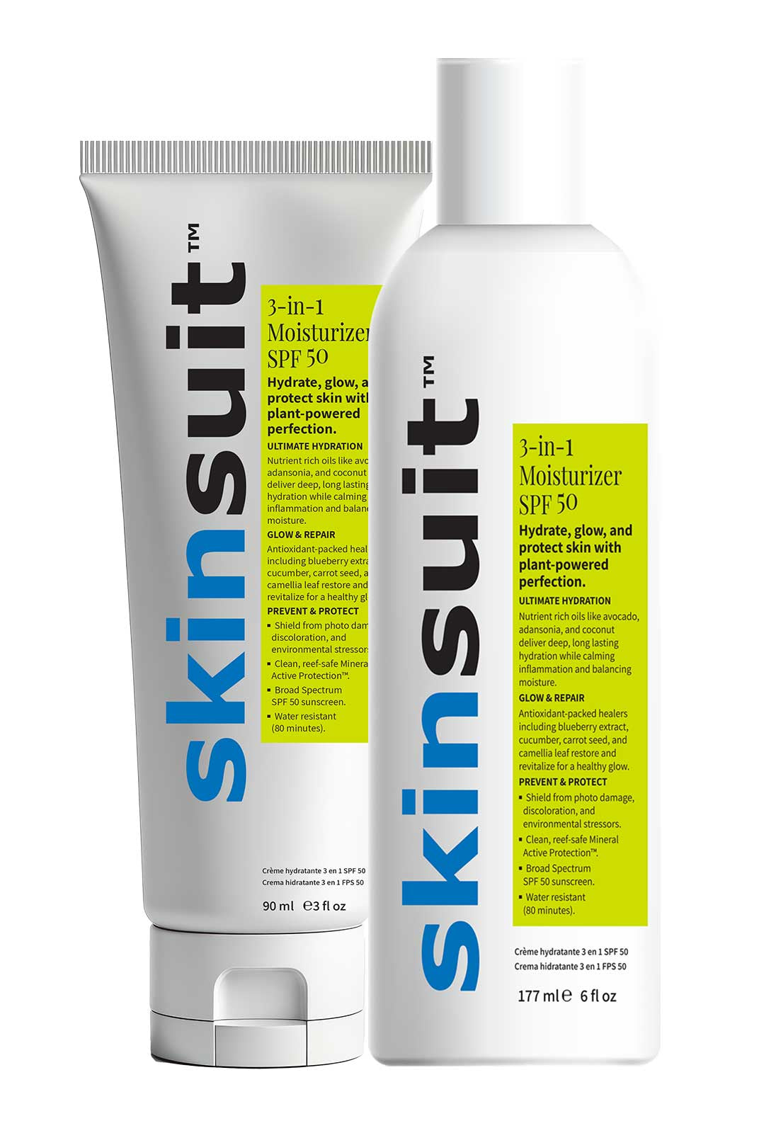 SkinSuit 3-in-1 Moisturizer SPF 50 All Sizes Packaging by Skin Authority